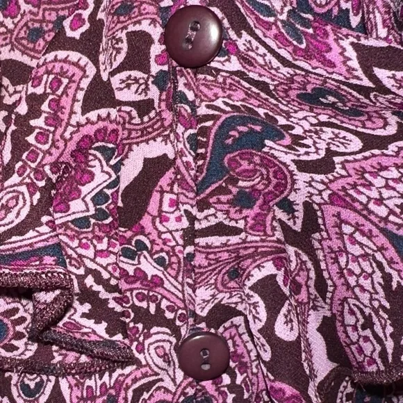 Y2K Silk Paisley Ruffle Top & Skirt Set - Picture 4 of 11